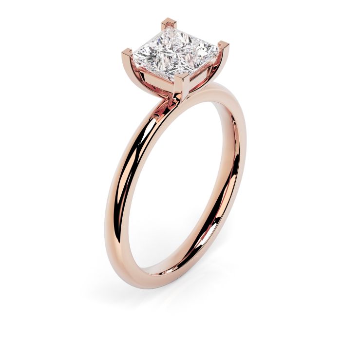 Charlotte 18ct Rose Gold Engagement Ring Princess Cut