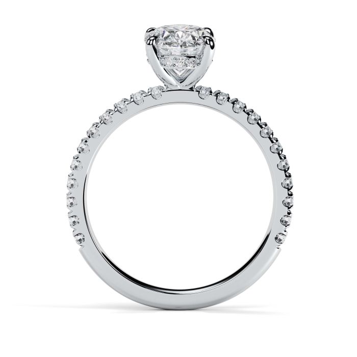 Charlotte Scallop Platinum Engagement Ring Oval