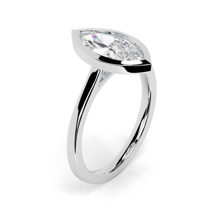 Alyssa 18ct White Gold Engagement Ring Marquise