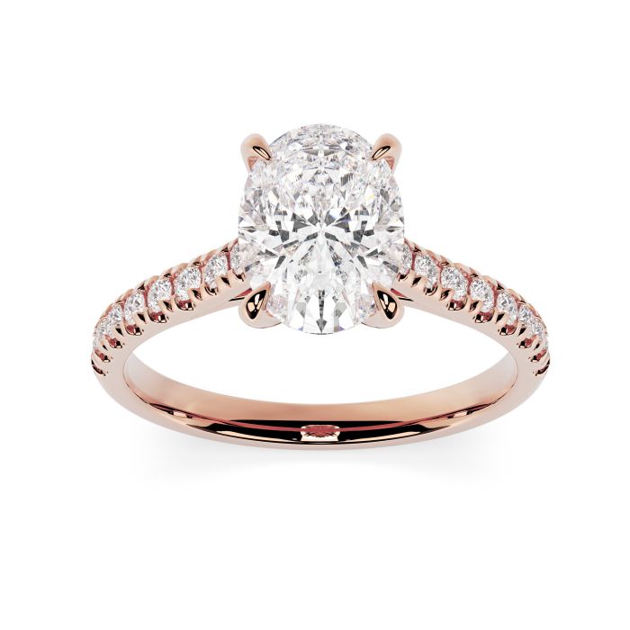 Kiera Scallop 18ct Rose Gold Engagement Ring Oval