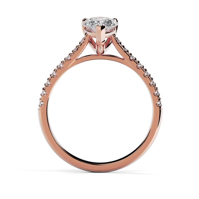 Kiera Scallop 18ct Rose Gold Engagement Ring Pear