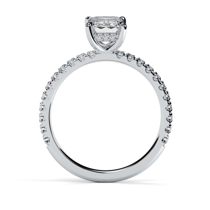 Charlotte Scallop Platinum Engagement Ring Emerald