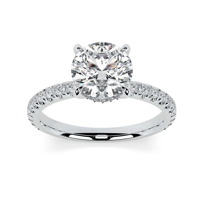 Charlotte Scallop 18ct White Gold Engagement Ring Oval