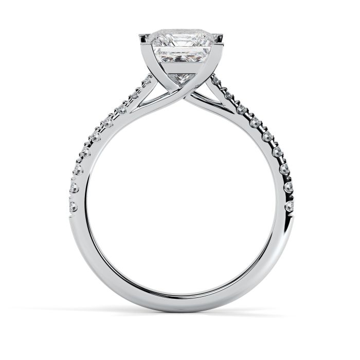 Florence Scallop Platinum Engagement Ring Princess