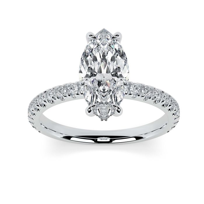 Charlotte Scallop Platinum Engagement Ring Marquise