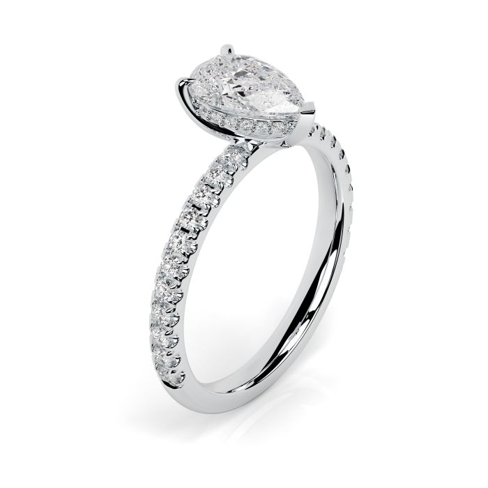 Charlotte Scallop Platinum Engagement Ring Pear