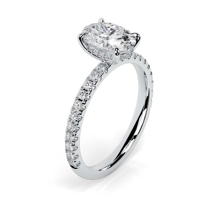 Charlotte Scallop Platinum Engagement Ring Oval