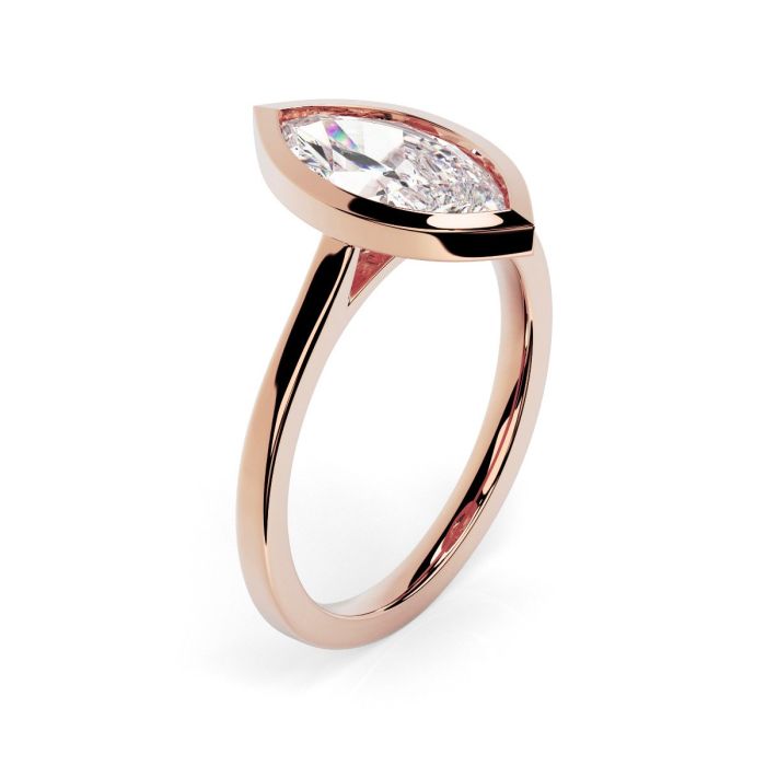 Alyssa 18ct Rose Gold Engagement Ring Marquise