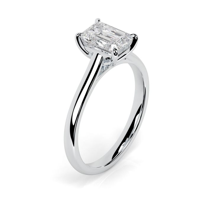 Kiera 18ct White Gold Engagement Ring Emerald