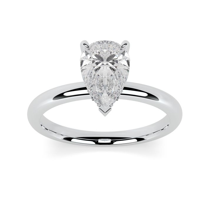 Charlotte Hidden Halo Platinum Engagement Ring Pear