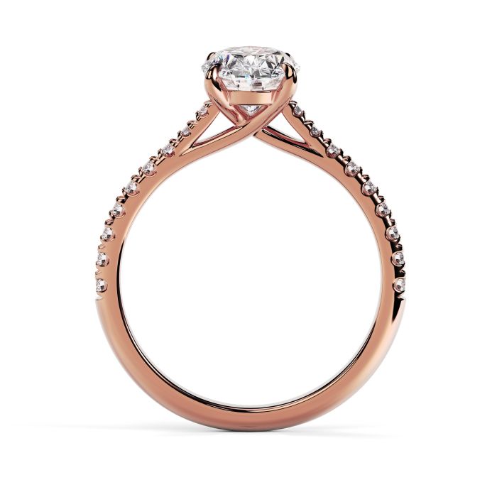 Florence Scallop 18ct Rose Gold Engagement Ring Oval