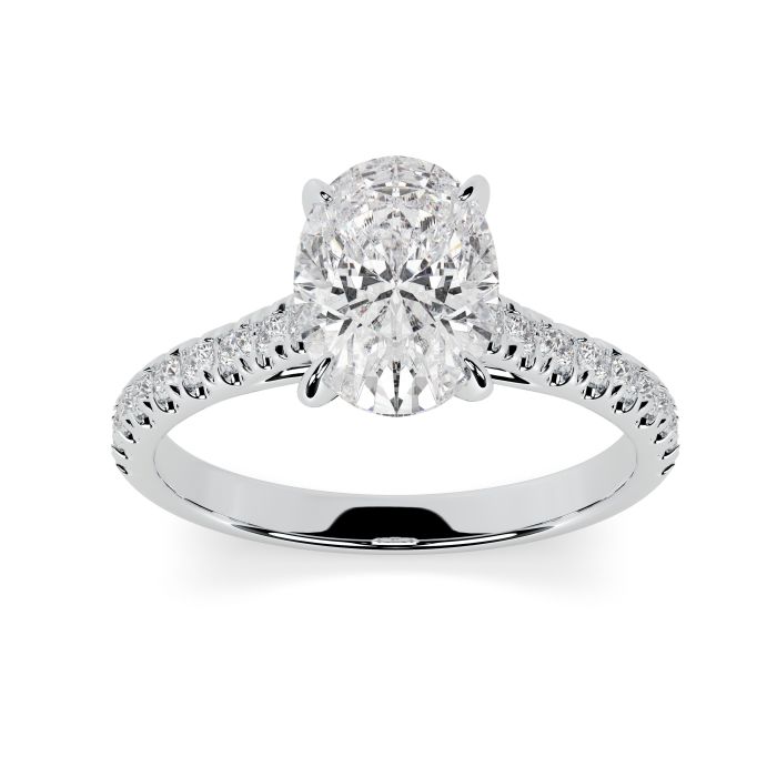 Florence Scallop 18ct White Gold Engagement Ring Oval