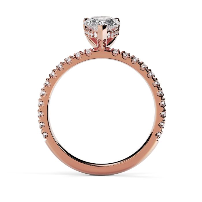 Charlotte Scallop 18ct Rose Gold Engagement Ring Pear