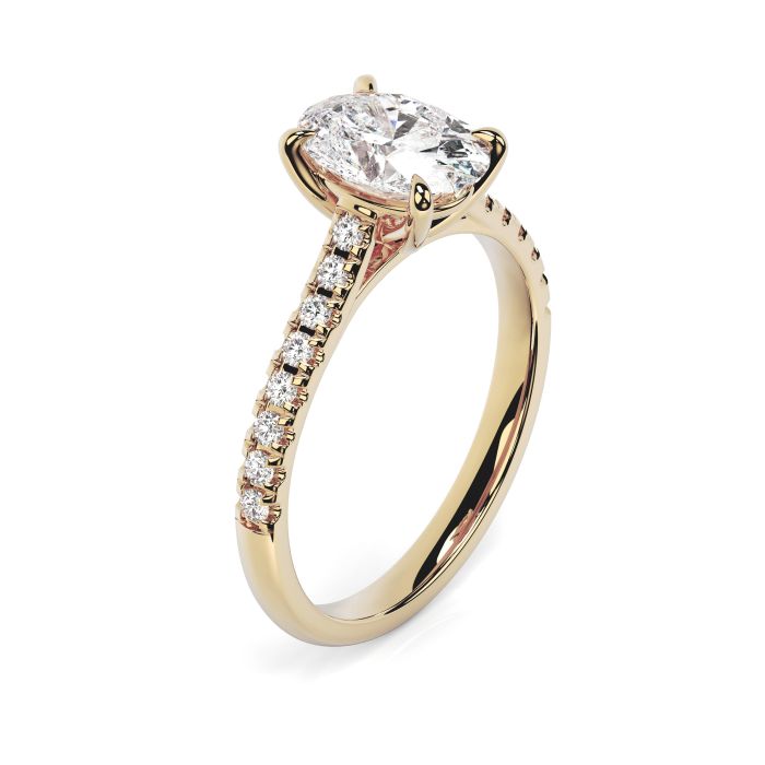 Kiera Scallop 18ct Yellow Gold Engagement Ring Oval
