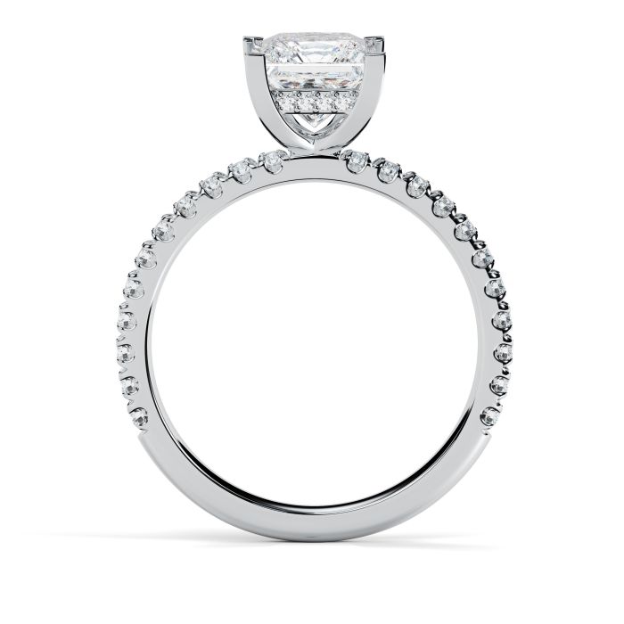 Charlotte Scallop 18ct White Gold Engagement Ring Princess Cut