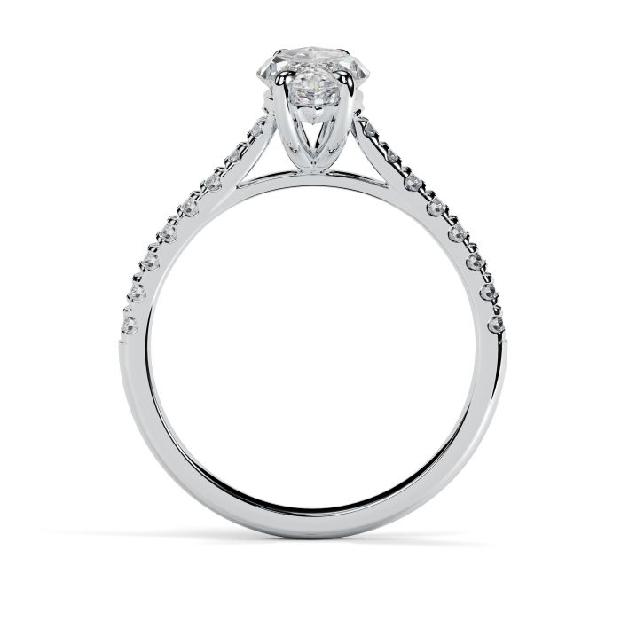 Kiera Scallop 18ct White Gold Engagement Ring Marquise
