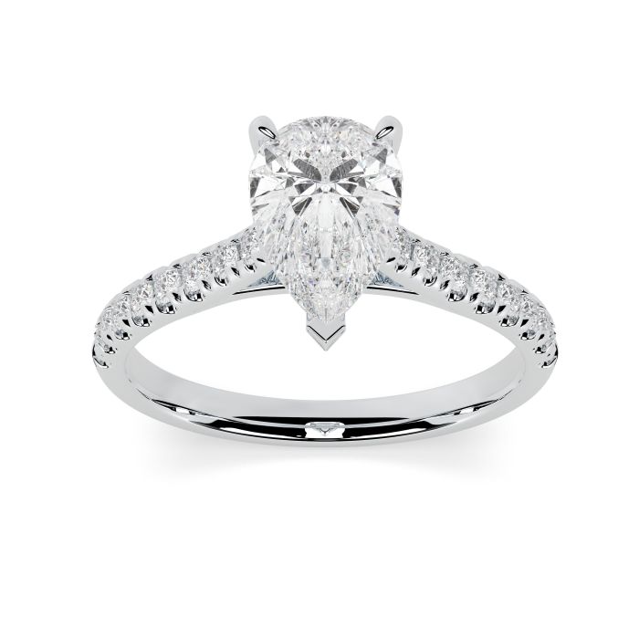 Kiera Scallop Platinum Engagement Ring Pear