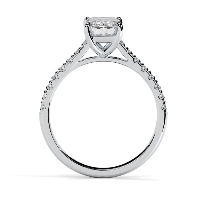 Kiera Scallop 18ct White Gold Engagement Ring Emerald