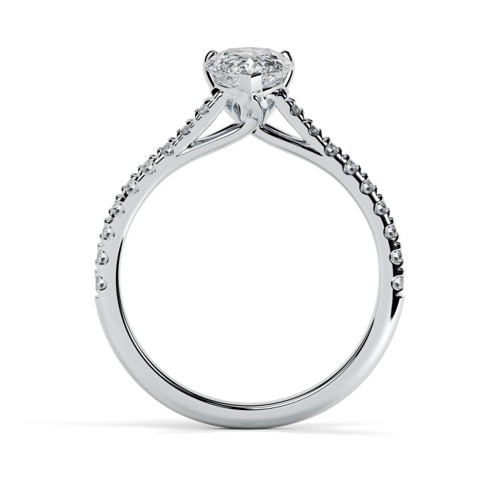 Florence Scallop Platinum Engagement Ring Pear