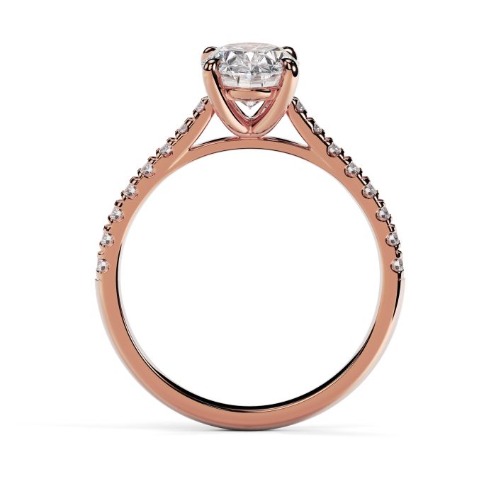 Kiera Scallop 18ct Rose Gold Engagement Ring Oval