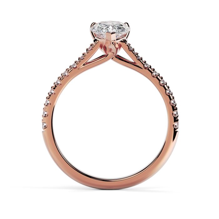 Florence Scallop 18ct Rose Gold Engagement Ring Pear