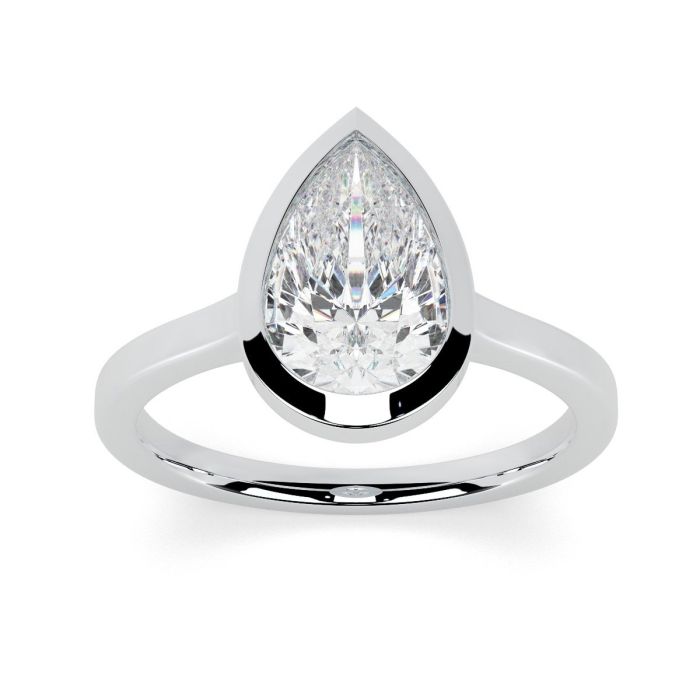 Alyssa Platinum Engagement Ring Pear