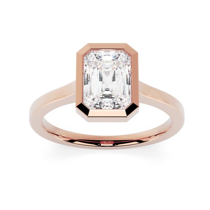 Alyssa 18ct Rose Gold Engagement Ring Emerald