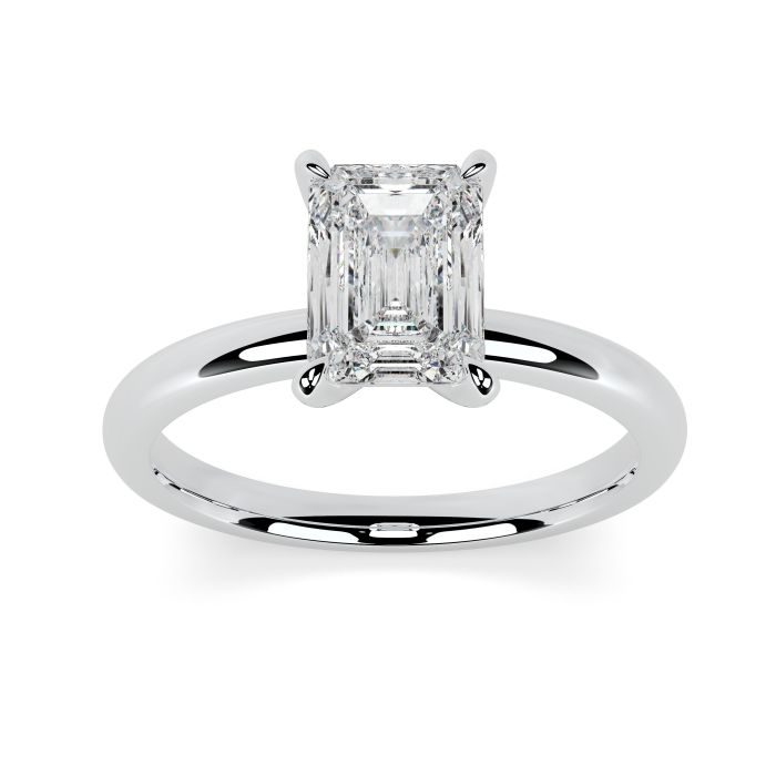 Charlotte 18ct White Gold Engagement Ring Emerald