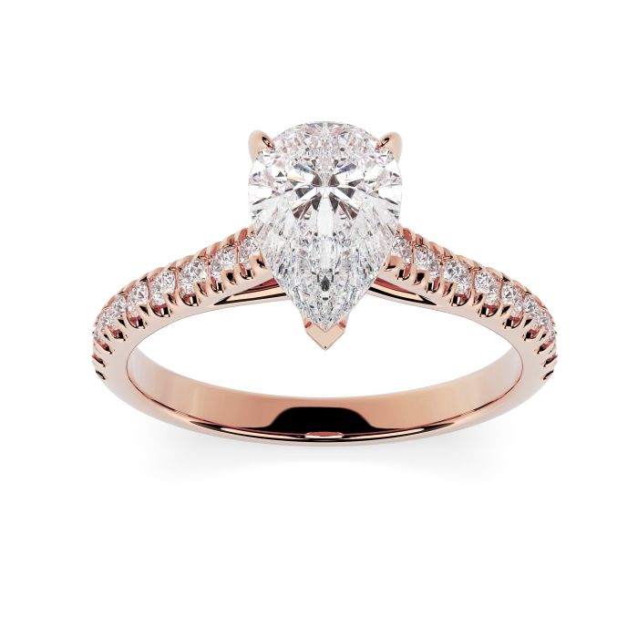 Florence Scallop 18ct Rose Gold Engagement Ring Pear
