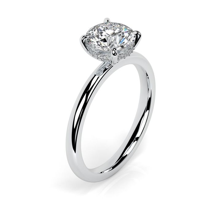 Charlotte Hidden Halo 18ct White Gold Engagement Ring Round