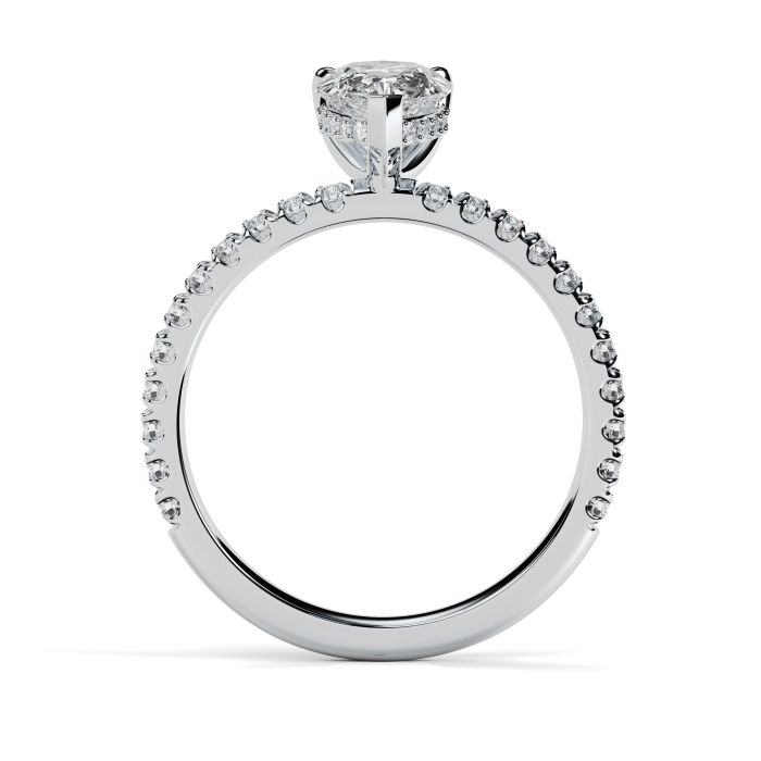 Charlotte Scallop Platinum Engagement Ring Pear