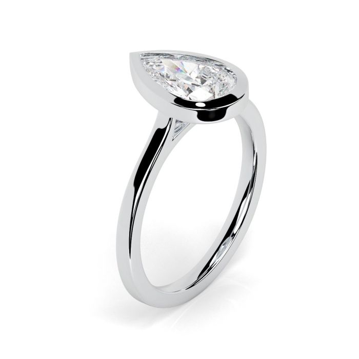 Alyssa Platinum Engagement Ring Pear