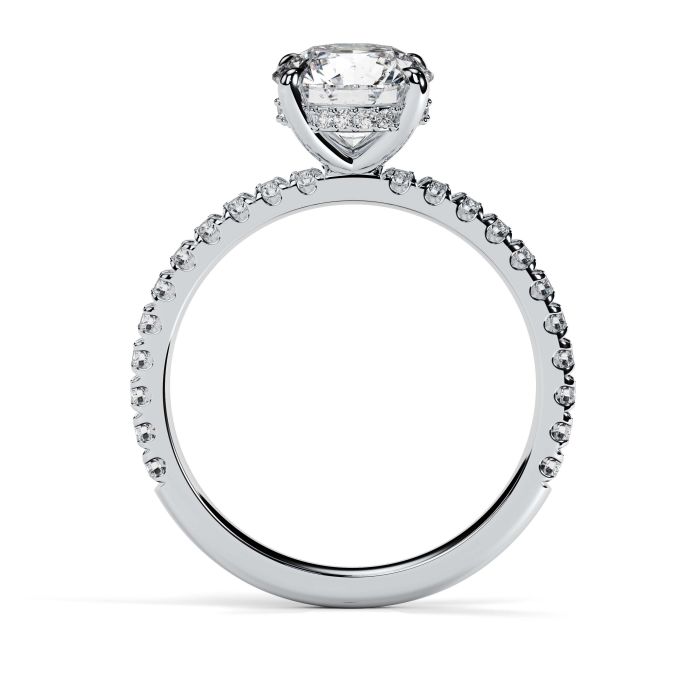 Charlotte Scallop 18ct White Gold Engagement Ring Oval