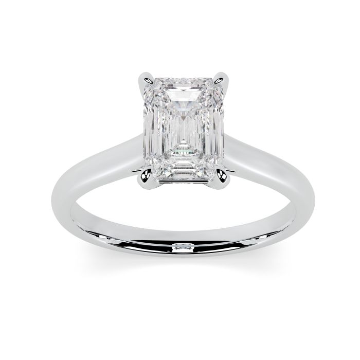 Kiera Platinum Engagement Ring Emerald
