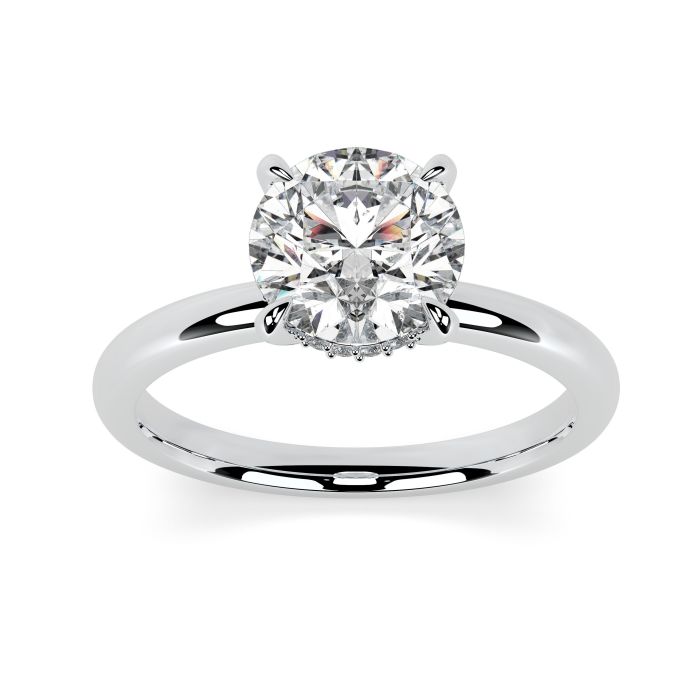 Charlotte Hidden Halo 18ct White Gold Engagement Ring Round