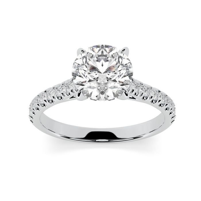 Florence Scallop 18ct White Gold Engagement Ring Round