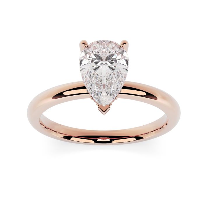 Charlotte Hidden Halo 18ct Rose Gold Engagement Ring Pear