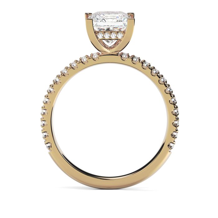 Charlotte Scallop 18ct Yellow Gold Engagement Ring Princess Cut