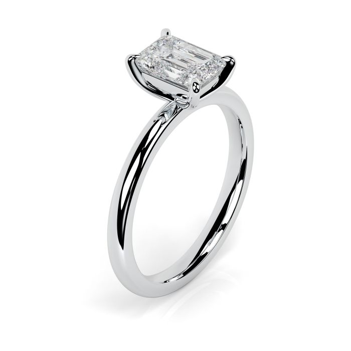 Charlotte 18ct White Gold Engagement Ring Emerald