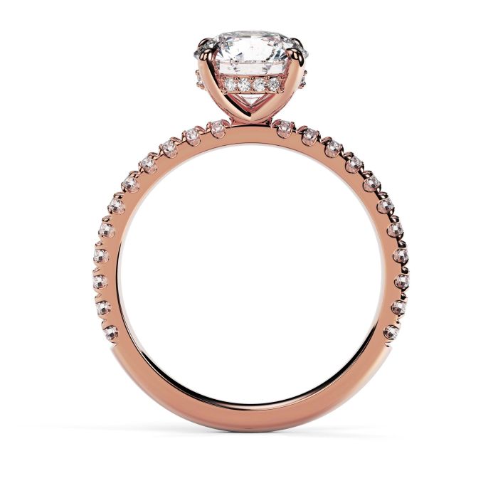 Charlotte Scallop 18ct Rose Gold Engagement Ring Round