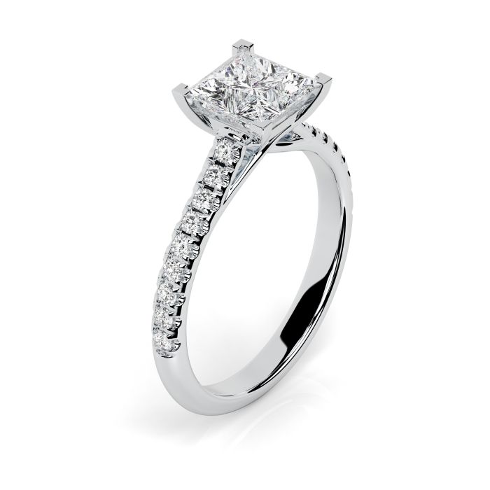 Florence Scallop Platinum Engagement Ring Princess