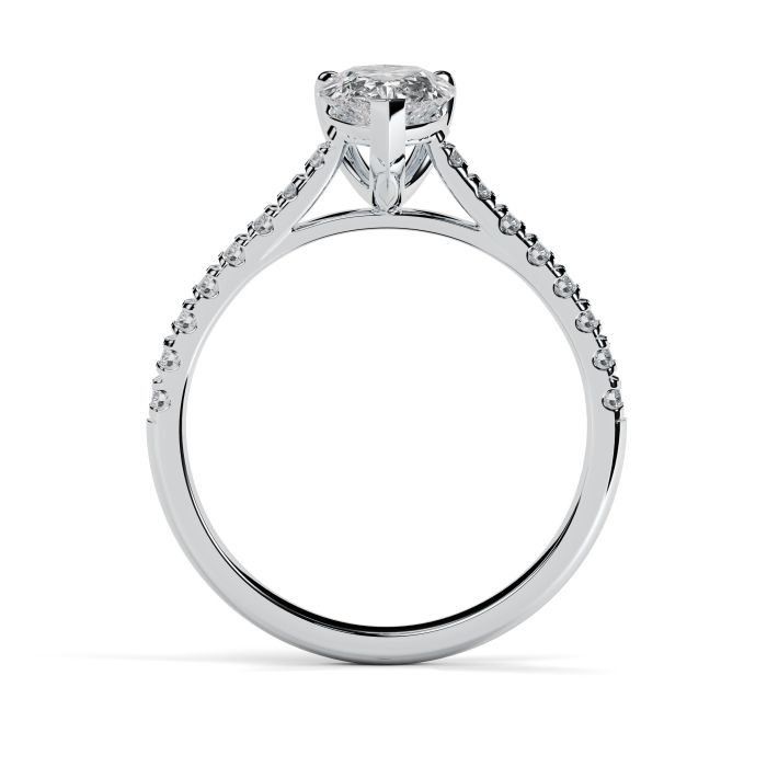 Kiera Scallop 18ct White Gold Engagement Ring Pear