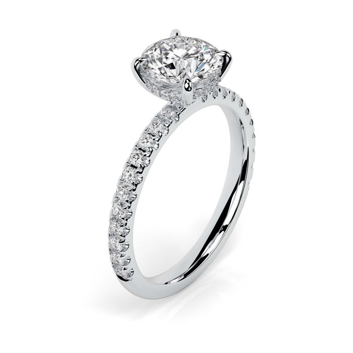 Charlotte Scallop 18ct White Gold Engagement Ring Oval