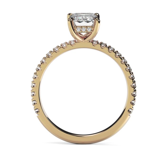 Charlotte Scallop 18ct Yellow Gold Engagement Ring Emerald
