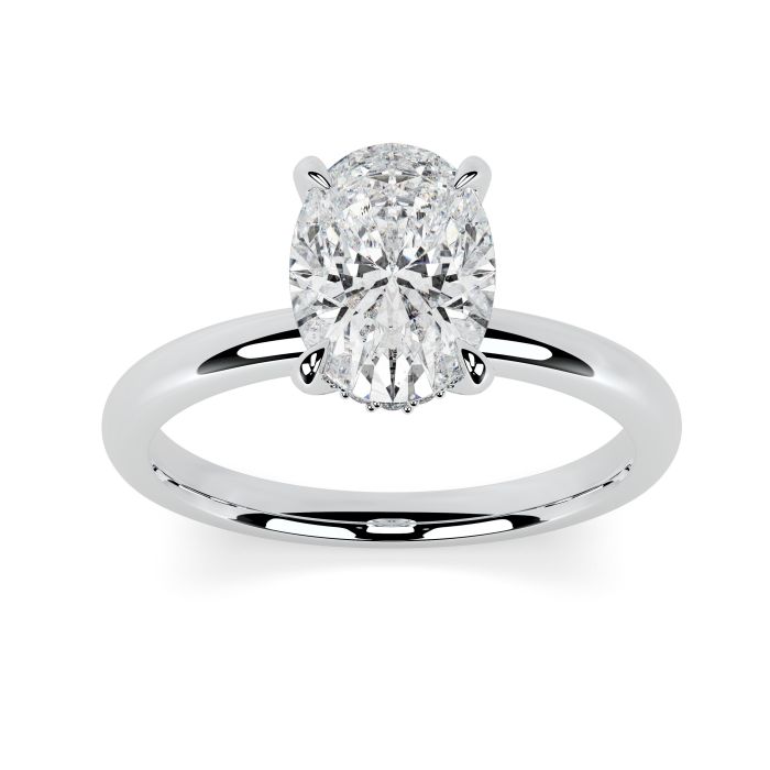 Charlotte Hidden Halo Platinum Engagement Ring Oval