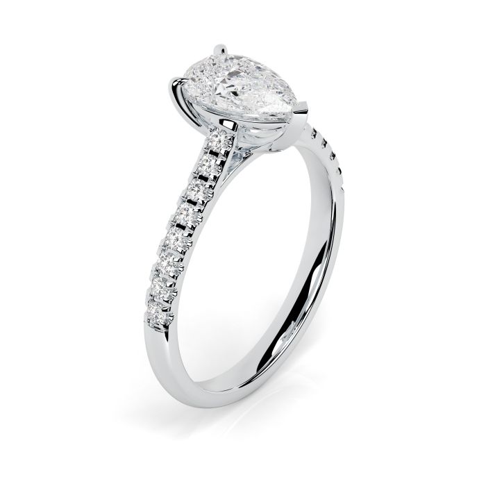 Kiera Scallop Platinum Engagement Ring Pear