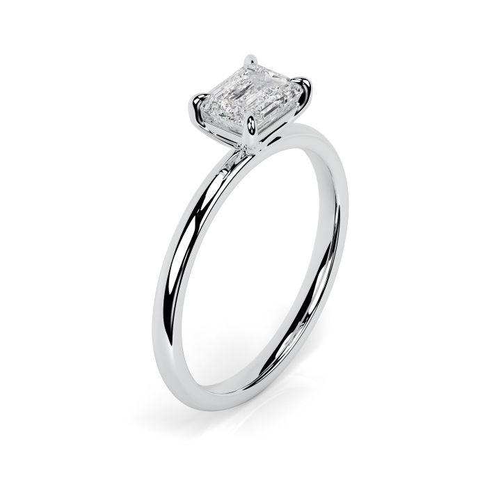 Eleanor Platinum Engagement Ring Emerald