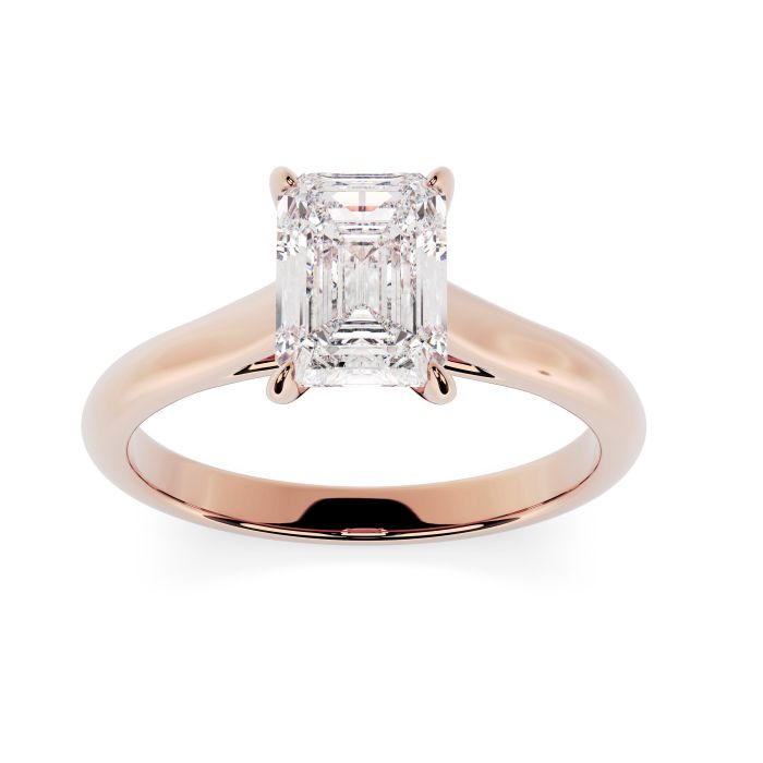 Florence 18ct Rose Gold Engagement Ring Emerald