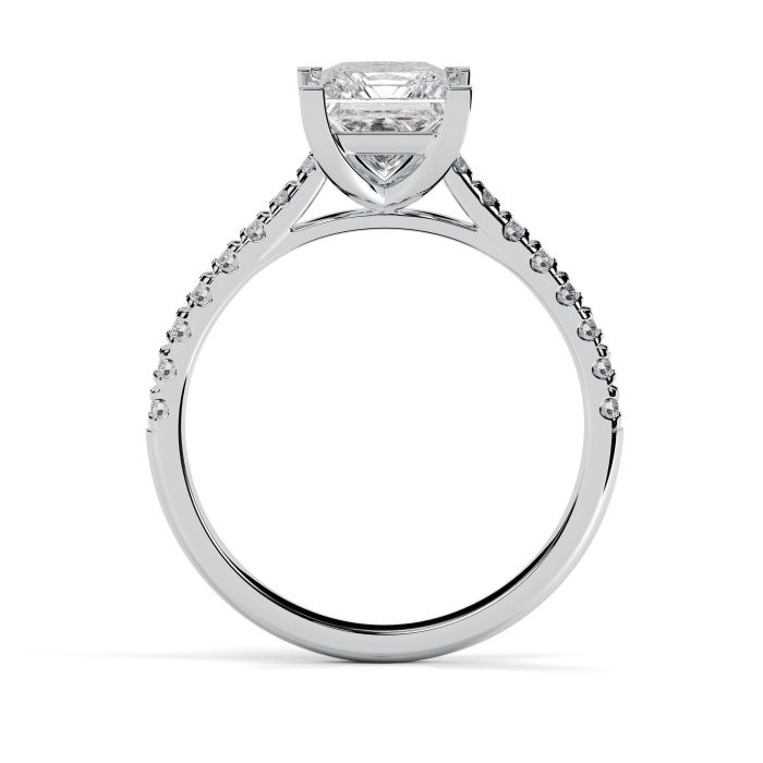 Kiera Scallop Platinum Engagement Ring Princess