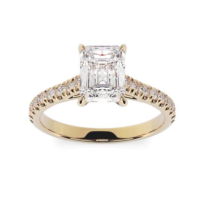 Florence Scallop 18ct Yellow Gold Engagement Ring Emerald